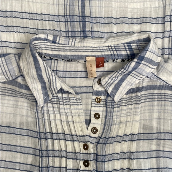 Anthropologie Pilcro Blue and White Plaid Tunic - Picture 4 of 12